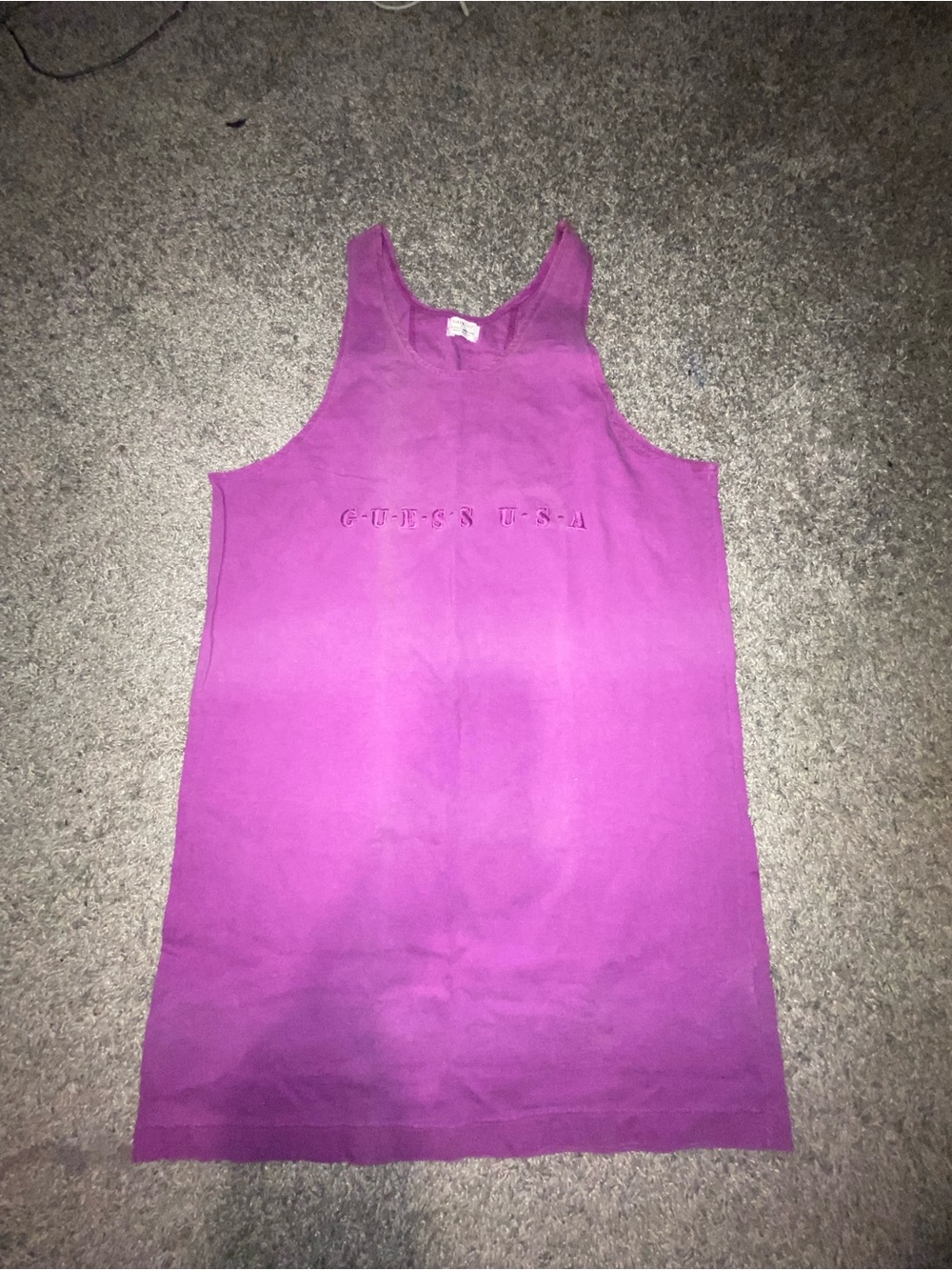 Vintage GUESS Magenta Tank Dress with Subtle Logo